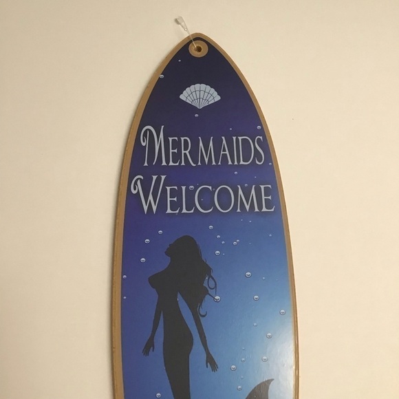Santa Cruz CA Mermaids Welcome Beach Fantasy Surfboard Sign Wall Art 5x16” NEW - Picture 14 of 15